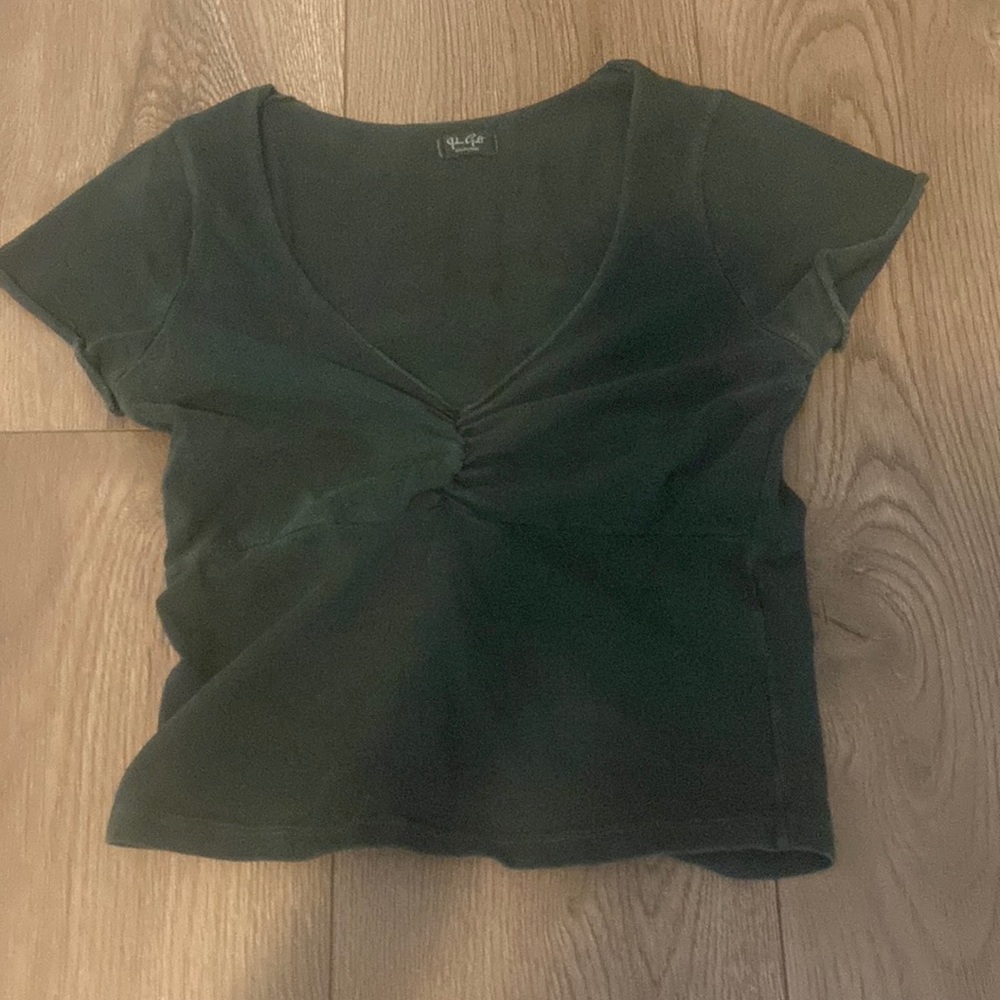 brandy melville dark green gina top.